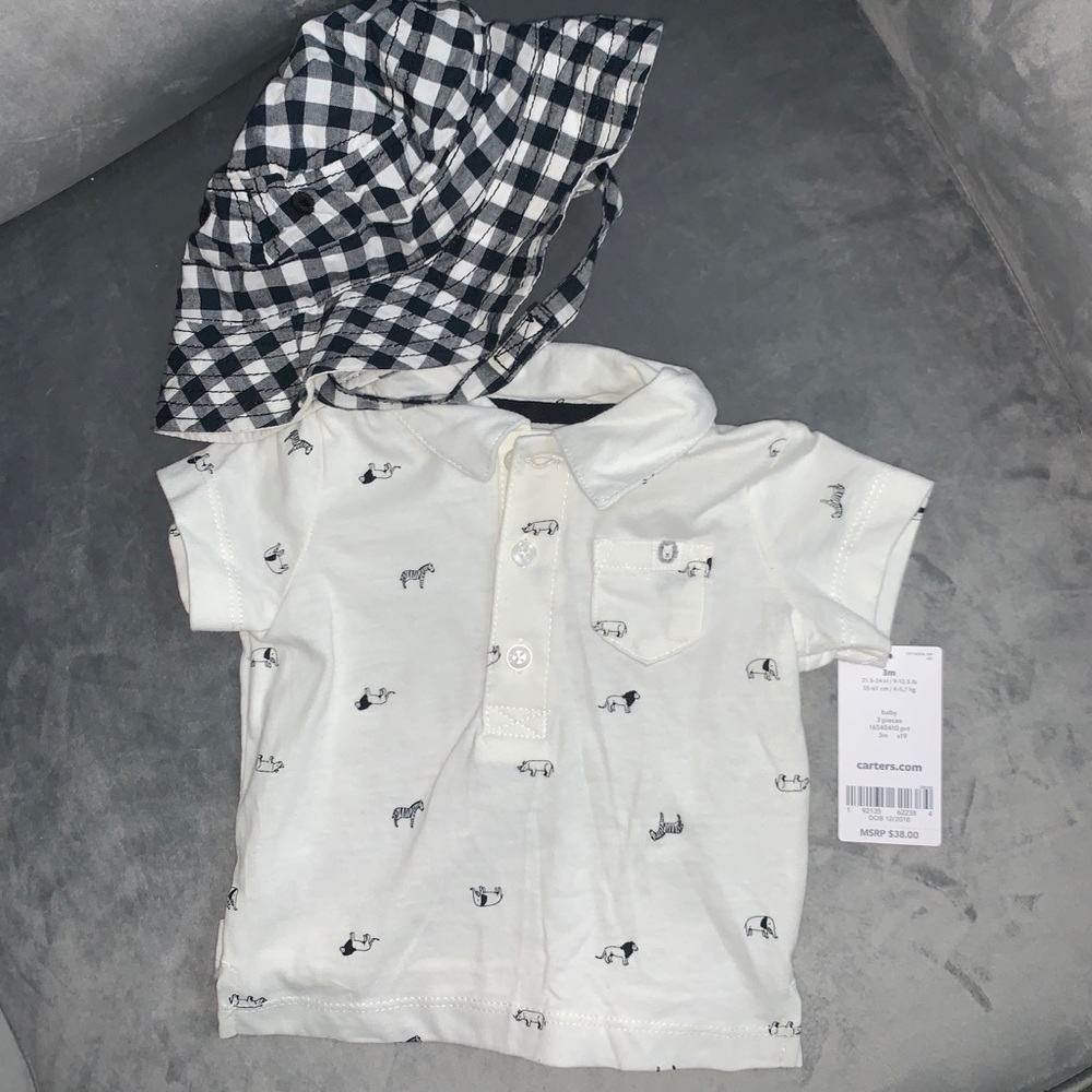 Carters Infant Beach Shirt w/ Hat